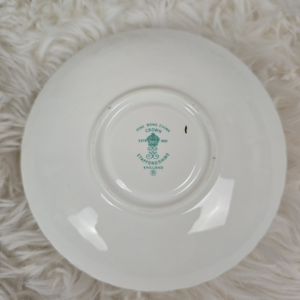 Crown Staffordshire Vintage 3 piece Cup, Saucer, and Dessert Plate - Picture 9 of 14